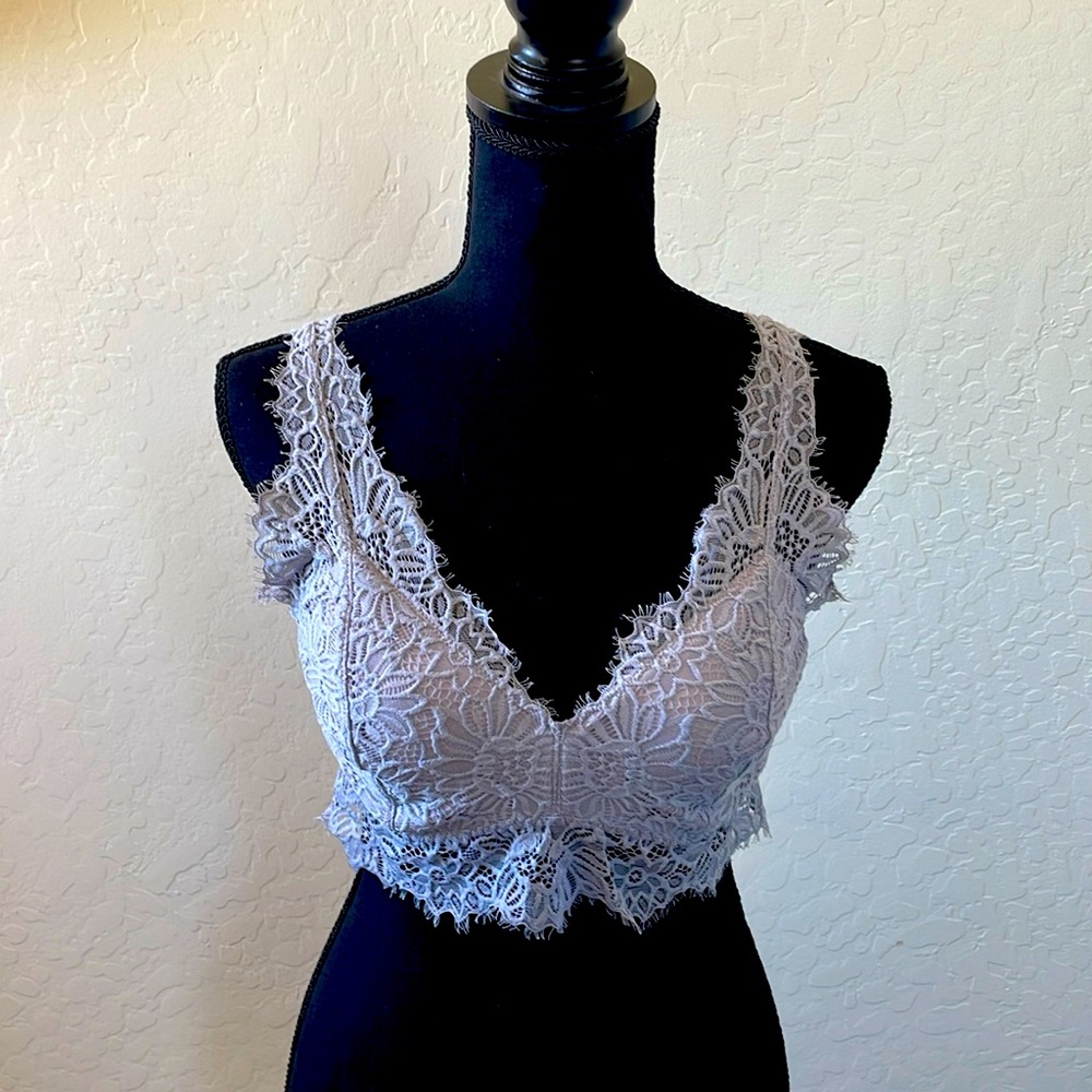 Gray lace bralette